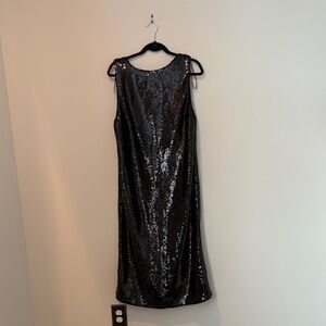 H&M Black Sequin Midi Dress